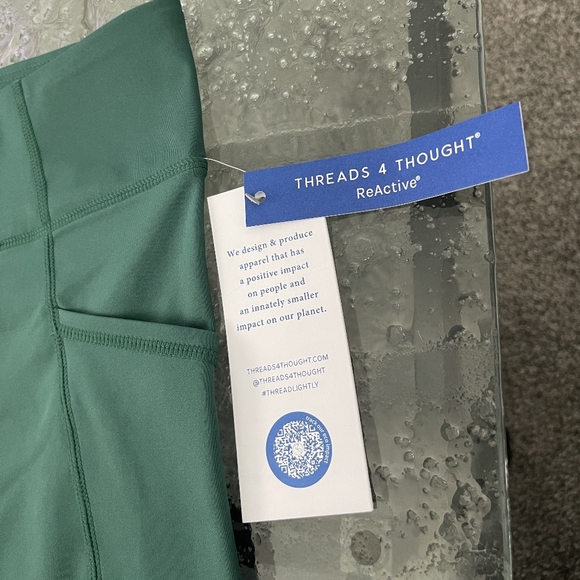 Nwt Threads 4 Thought ReActive Womens Green Pocket Leggings Size XL - Picture 4 of 5